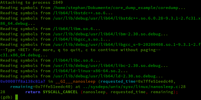 attach GDB to coredump attach GDB to coredump