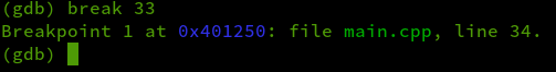 gdb output breakpoint added gdb output breakpoint added