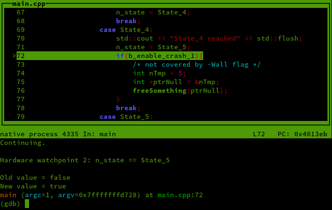 gdb output stop on watchpoint_1 gdb output stop on watchpoint_1