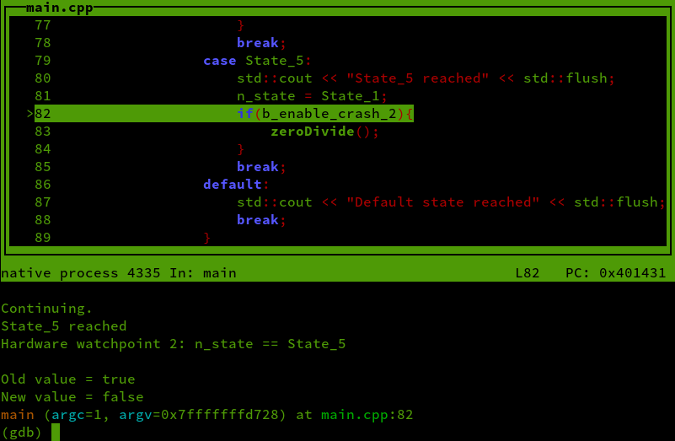 gdb output stop on watchpoint_2 gdb output stop on watchpoint_2