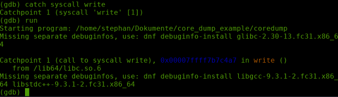 catch syscall write output catch syscall write output