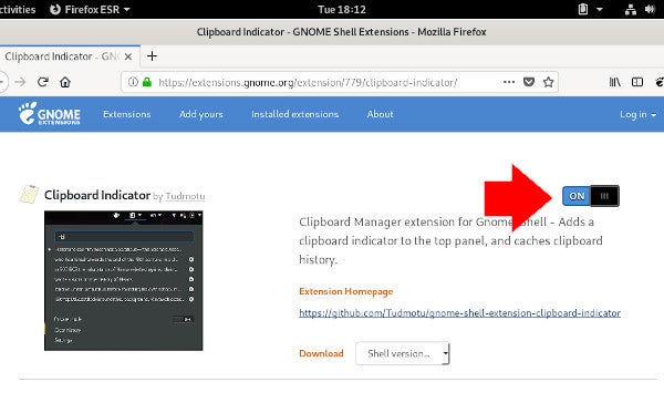 GNOME extension toggle GNOME extension toggle