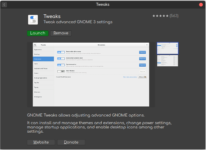 Install Tweaks in Software Center Install Tweaks in Software Center