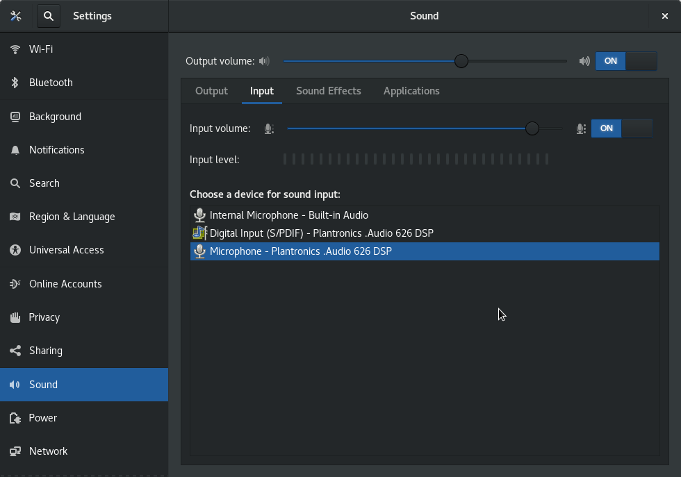 Sound input Sound input