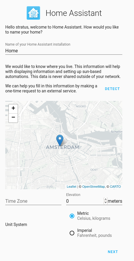 Home Assistant location setup Home Assistant location setup
