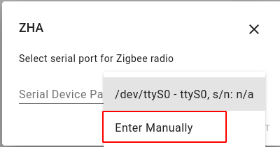 Enter device manually Enter device manually