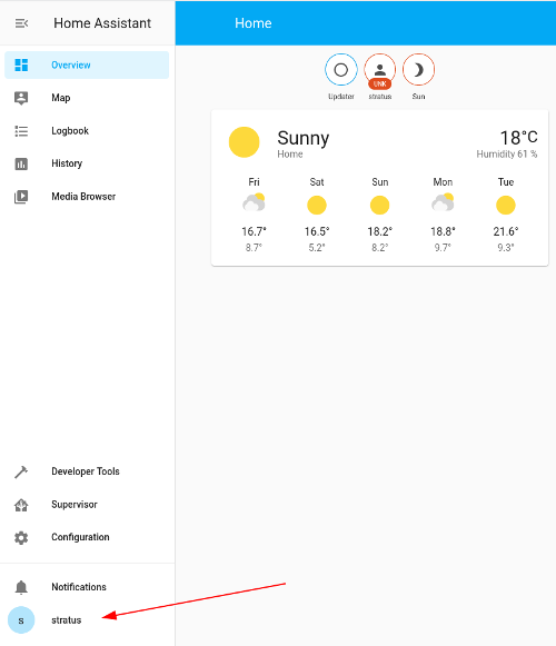 Home Assistant user profile Home Assistant user profile
