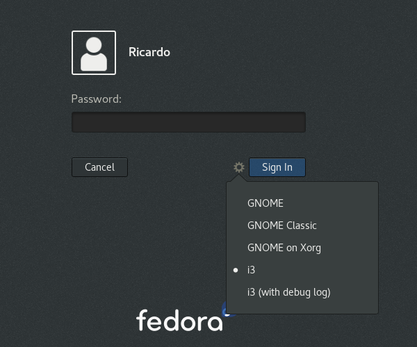 First login to i3 i3 initial login screen