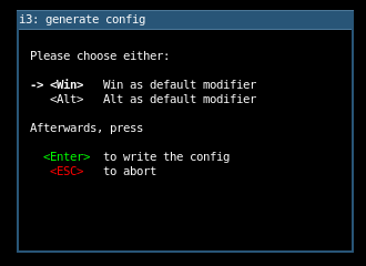 Configuring the 'mod' key Configuring the 'mod' key