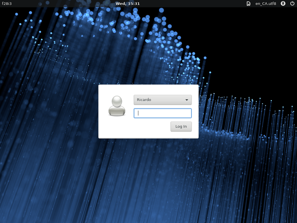 The Lightdm login screen The Lightdm login screen