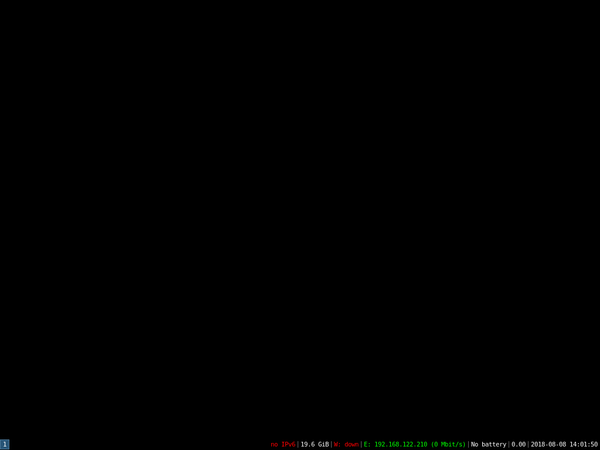 i3's minimalist start screen i3's minimalist start screen