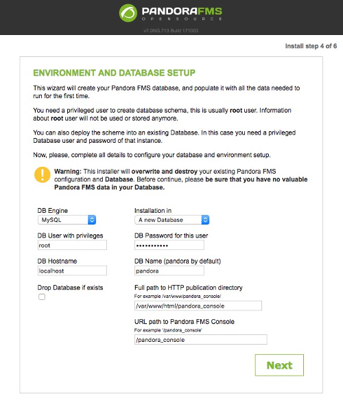Pandora FMS environment and database setup Pandora FMS environment and database setup