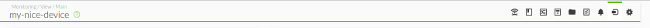 Menu bar with "eye" icon Menu bar with "eye" icon