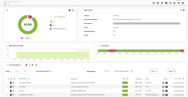 Console showing firewall monitoring Console showing firewall monitoring