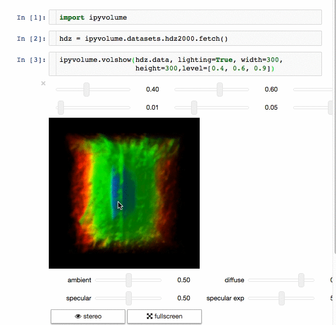 Ipyvolume volume rendering animation Ipyvolume volume rendering animation