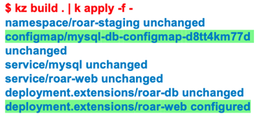 Updates resulting from hash changes Deployment changes after configmap changes
