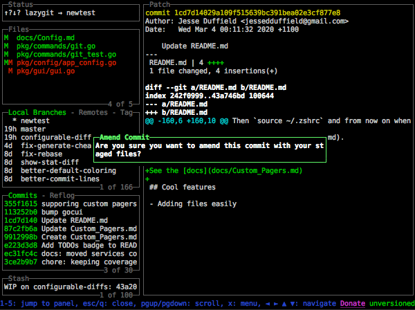 Interactive rebasing in Lazygit Interactive rebasing in Lazygit