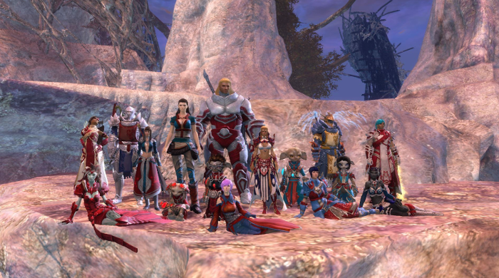 Guild Wars 2 guild members after an event. Guild Wars 2 guild members after an event.