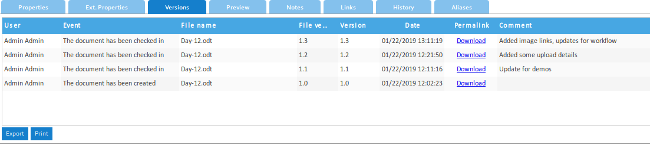 LogicalDOC version history LogicalDOC version history