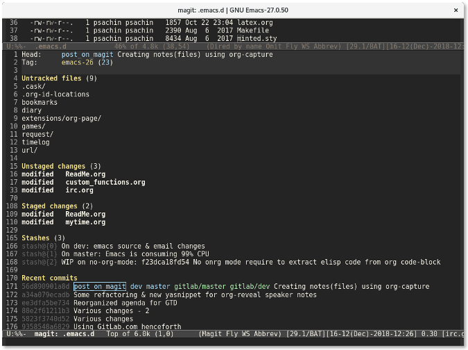 Magit status popup window Magit status popup window