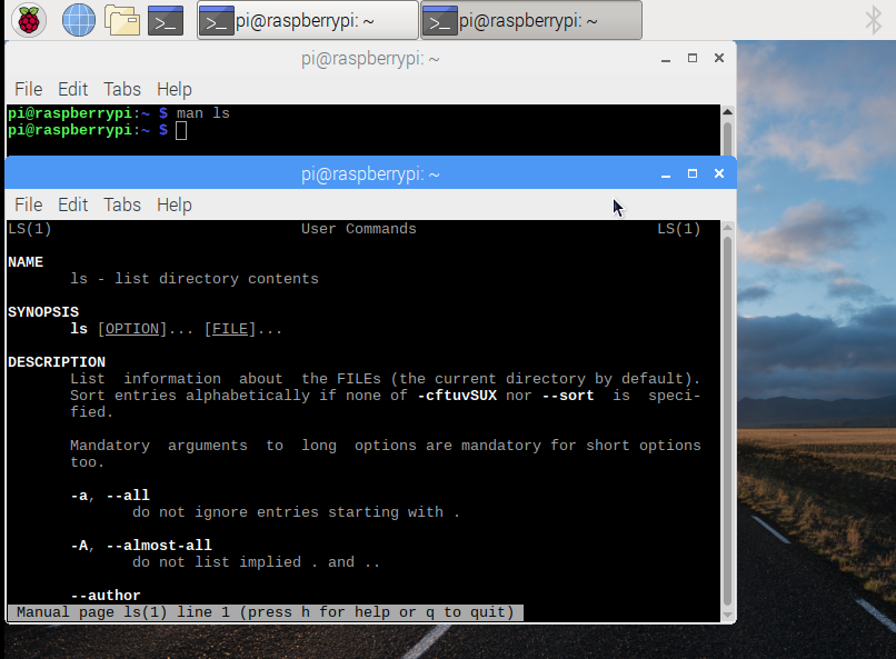 Man terminal for Raspberry Pi on Linux Man terminal for Raspberry Pi on Linux