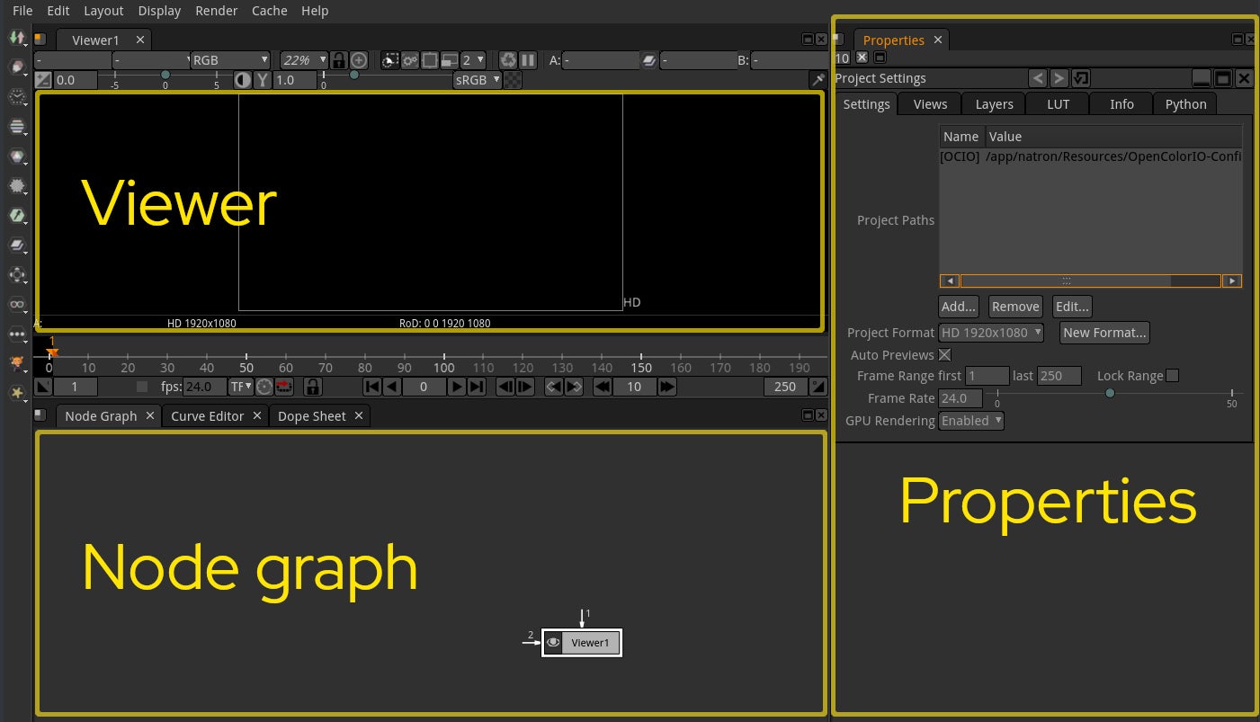Natron interface Natron interface