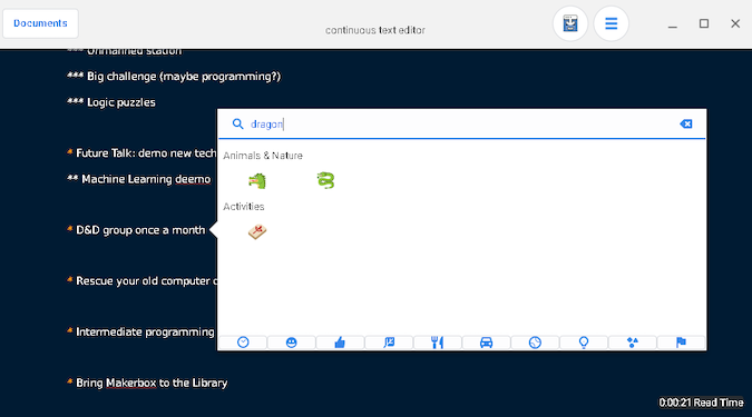 Norka terminal box with pop up box of emoji search menu Norka terminal box with pop up box of emoji search menu