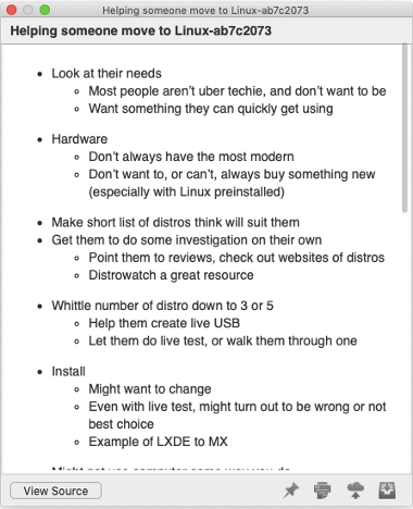 Previewing an nvALT note Previewing an nvALT note