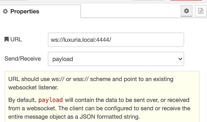 Websocket Out Node configuration Websocket Out Node configuration