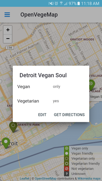 OpenVegMap app OpenVegeMap app