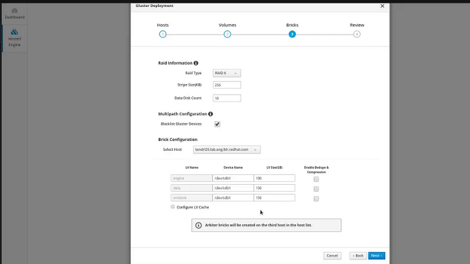 Engine volume setup