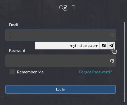 PassFF browser menu PassFF browser menu