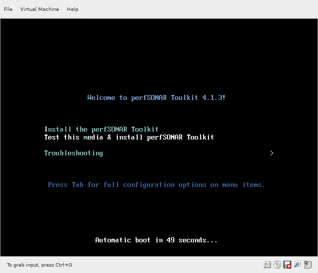 PerfSonar welcome screen PerfSonar welcome screen