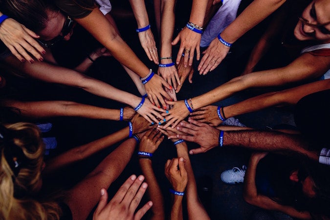 Many hands in a circle Many hands in a circle