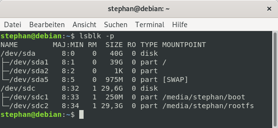 Using lsblk -p to check mounting partitions Using lsblk -p to check mounting partitions