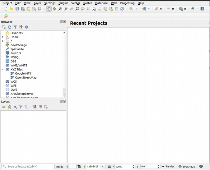 QGIS on a desktop QGIS on a desktop