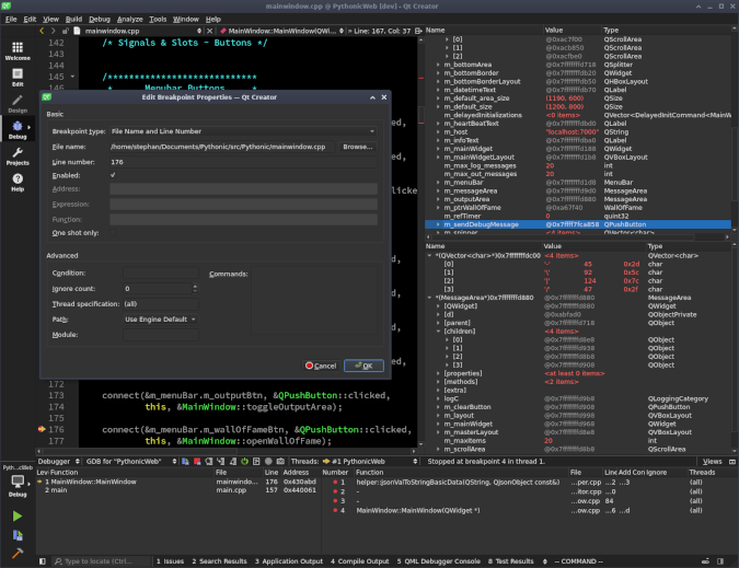 Qt Creator debugger Qt Creator debugger