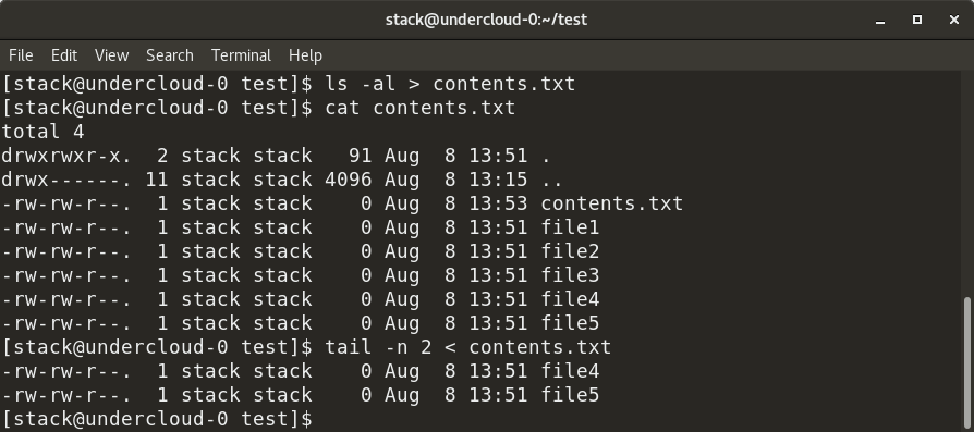 Pipes - redirecting output Pipes - redirecting output