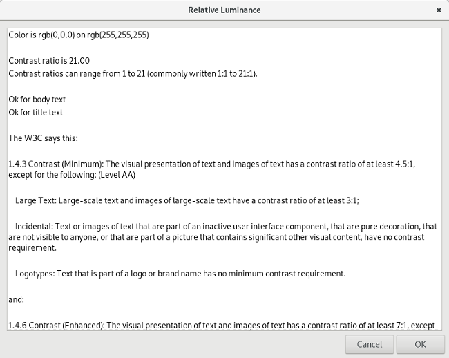 Calculating black text on a white background: Calculating contrast ratio of black and white