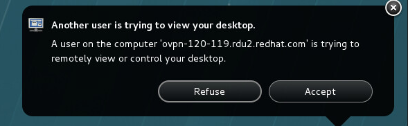 Granting permission to view or control Linux desktop Granting permission to view or control Linux desktop