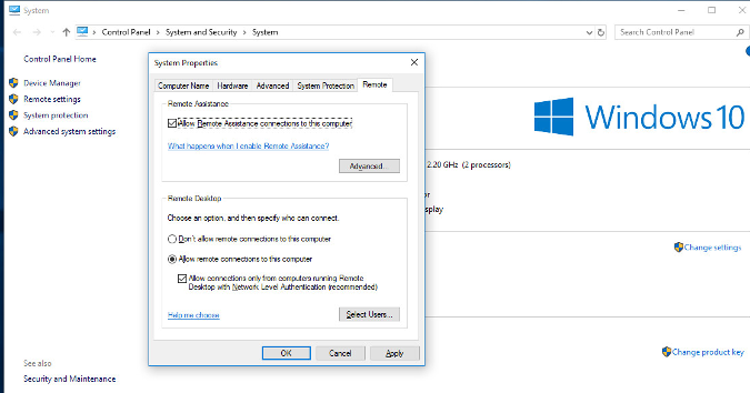 Enabling Remote Desktop Sharing in Windows Enabling Remote Desktop Sharing in Windows