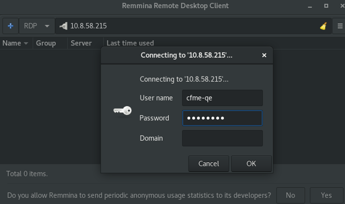 Logging into Remote Desktop with Remmina Logging into Remote Desktop with Remmina