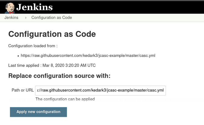 Replace configuration source Replace configuration source