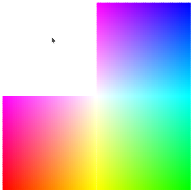 Second half of RGB cube Second half of RGB cube