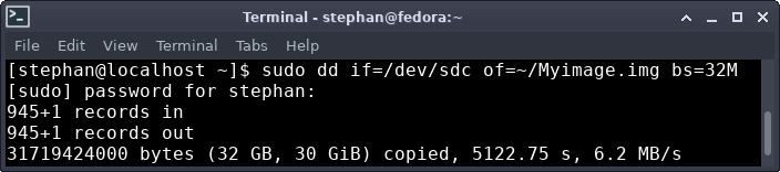 Copying image from the SD card Copying image from the SD card