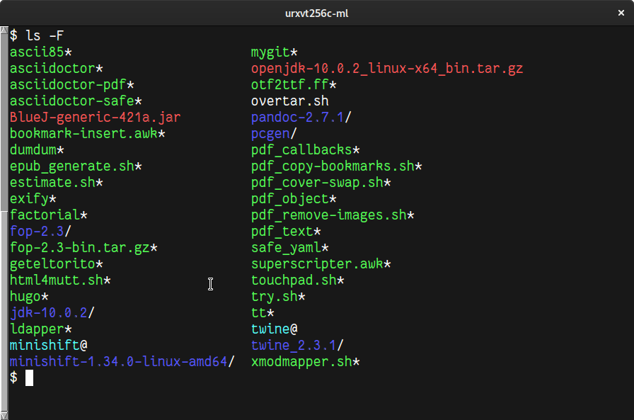 rxvt with a custom color theme applied rxvt with a custom color theme applied