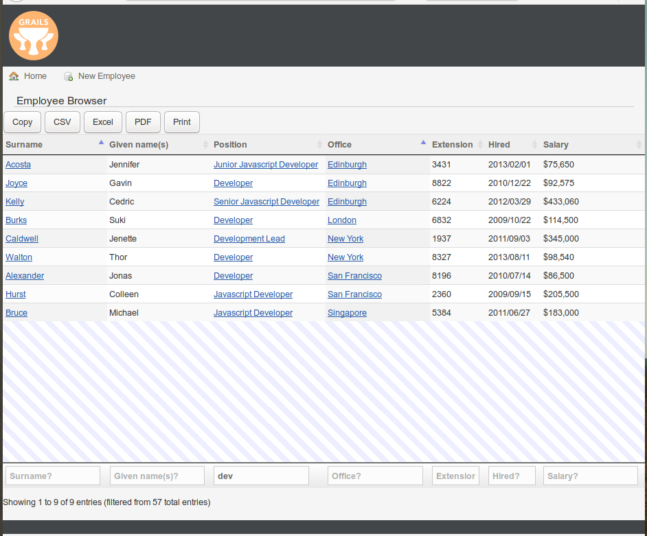 Grails UI sorted view Grails UI sorted view