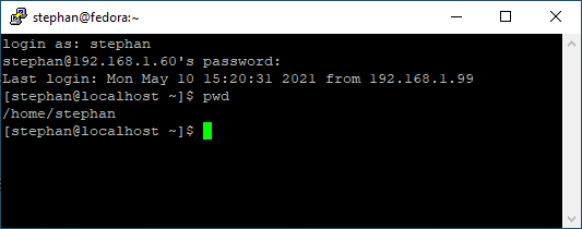 Logged in to SSH Logged in to SSH