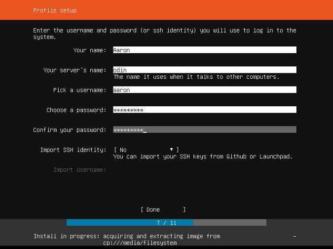 Ubuntu profile setup Ubuntu profile setup
