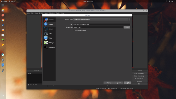 Stream key setup Stream key setup